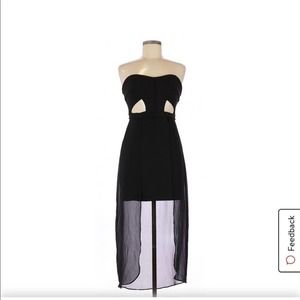 Silence + noise black strapless dress size 10